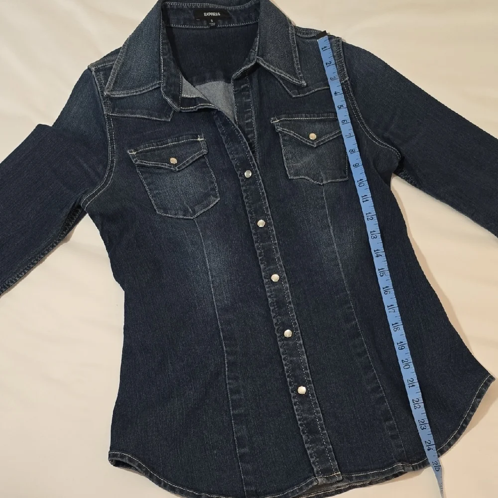 Express Denim Button Up Size Small - Picture 6 of 9